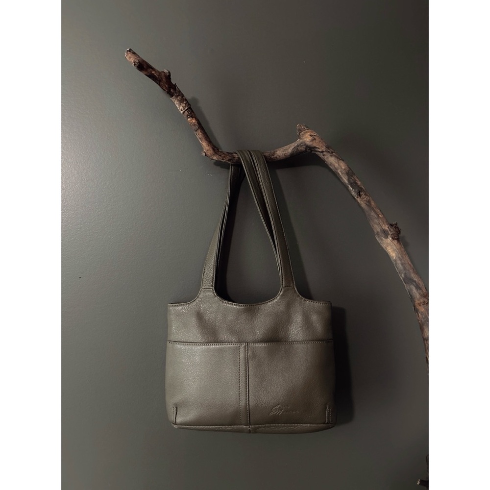 Vintage Olive Green Leather Mini Shoulder Bag